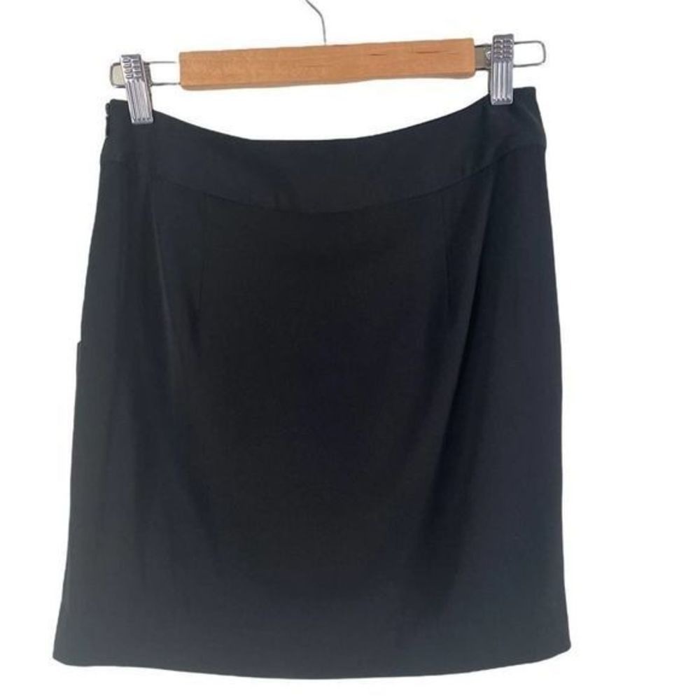 Theory Black Pleated Front Mini Skirt - Picture 3 of 4